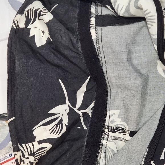 GAP Dress Y2K Summer 2003 Strapless Stretch Floral Tropical Black White Size: 8 - Picture 10 of 11